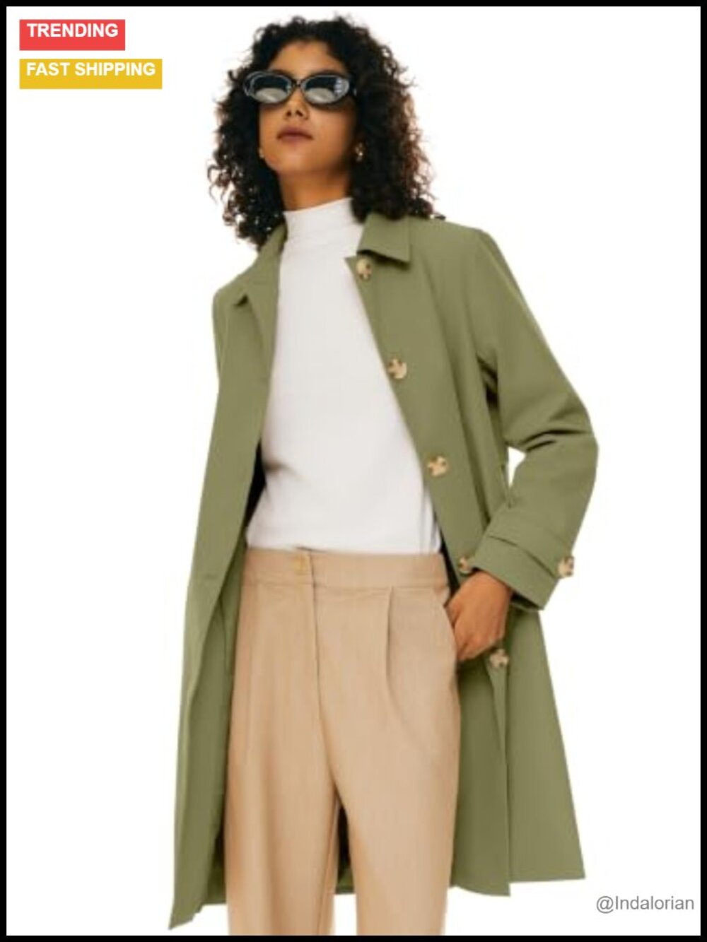 Single Breasted Trench Coat Mid-Long Classic Lapel